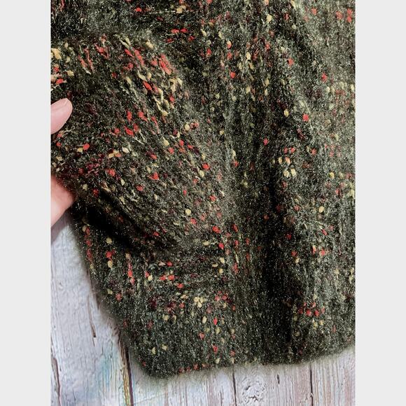 NEW Molly Bracken Olive Green Multi Size S/M Sweater Fuzzy Knit - Picture 3 of 11